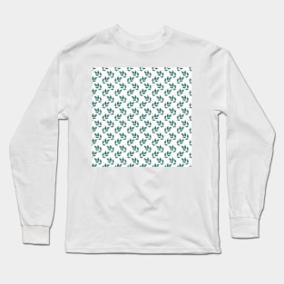 Elegant Watercolor Green & Gold Foliage White Design Long Sleeve T-Shirt